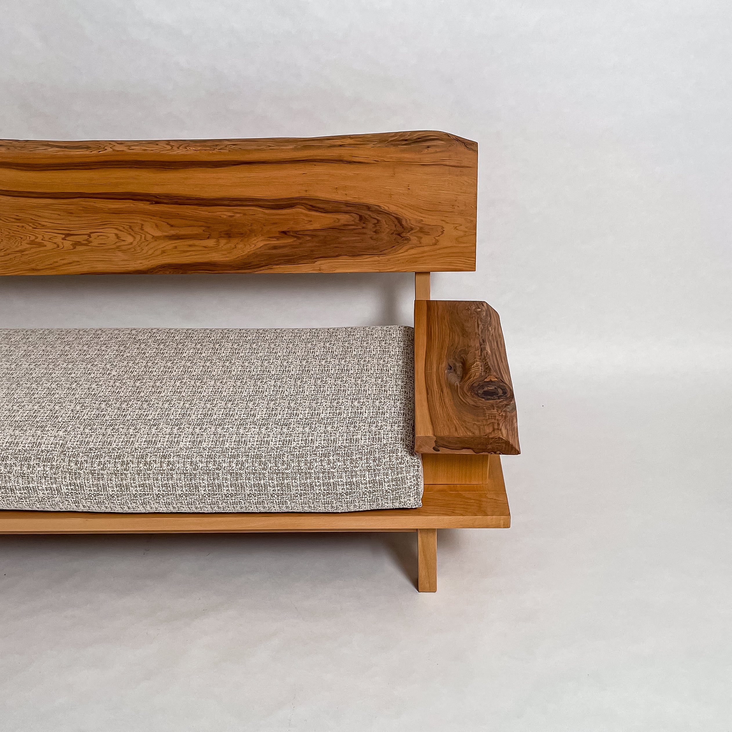 屋久杉 高級 一枚板ソファ 2人掛け 横右半分 クッションなし