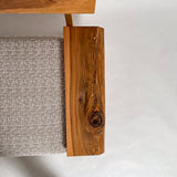 屋久杉 高級 一枚板ソファ 2人掛け 右アーム 肘置き 真上