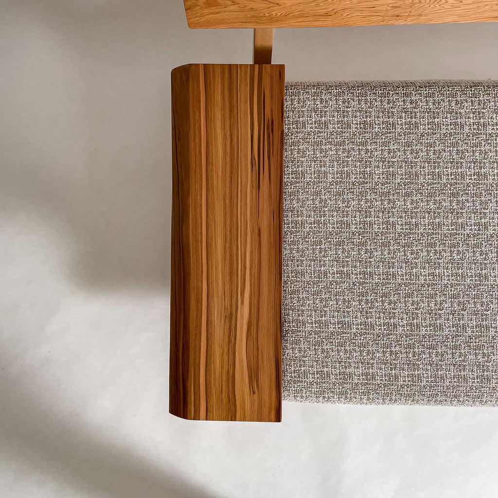 屋久杉 高級 一枚板ソファ 2人掛け 左アーム 肘置き 真上