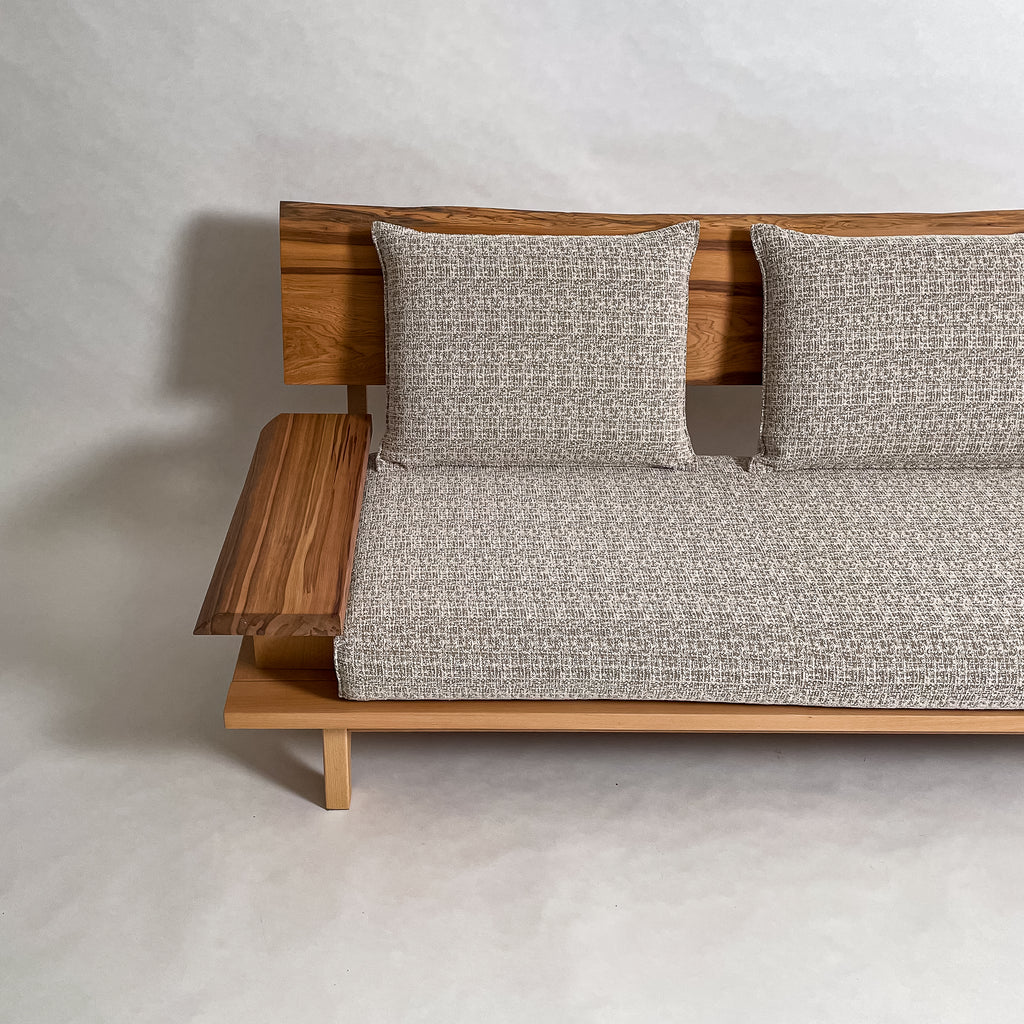 屋久杉 高級 一枚板ソファ 2人掛け 横左半分 クッションあり