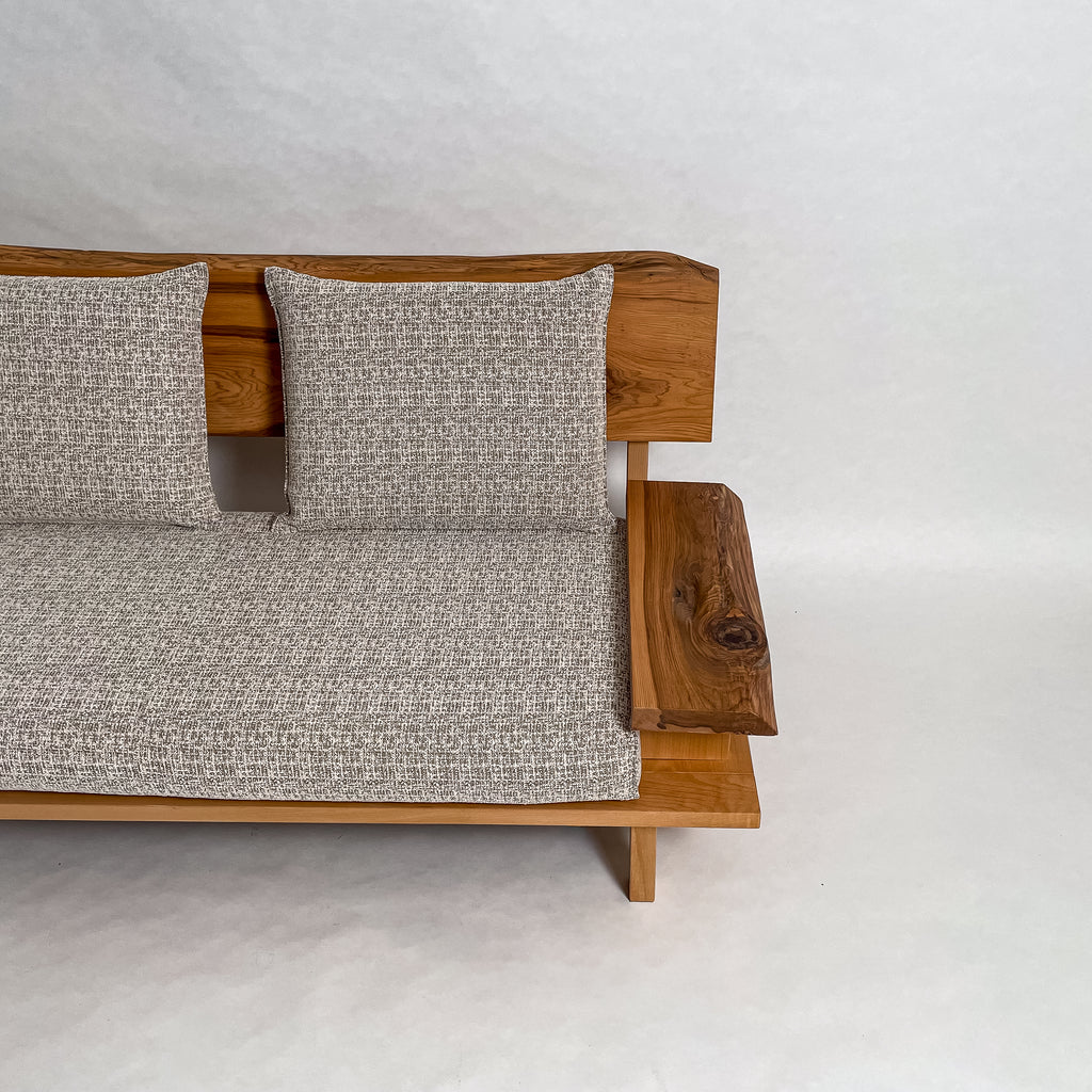 屋久杉 高級 一枚板ソファ 2人掛け 横右半分 クッションあり