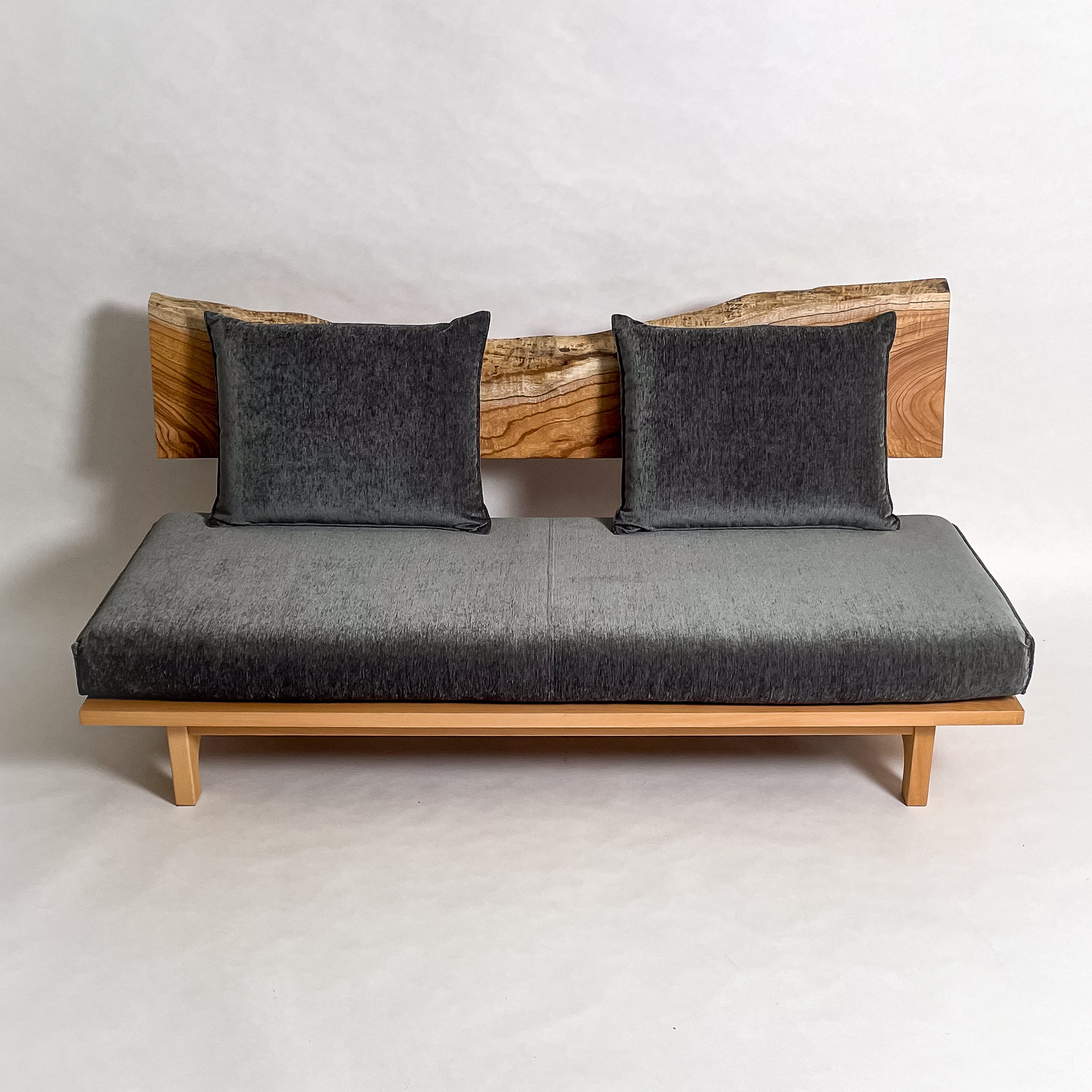 センダン 無垢材 一枚板ソファ 3人掛け 横 クッション背