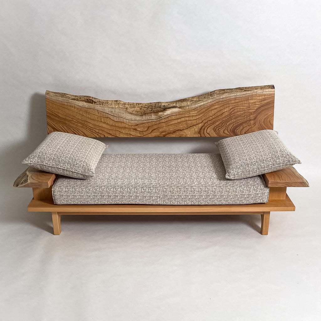 センダン 無垢材 一枚板ソファ 2人掛け 横 クッション横
