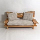 センダン 無垢材 一枚板ソファ 2人掛け 横 クッション斜め