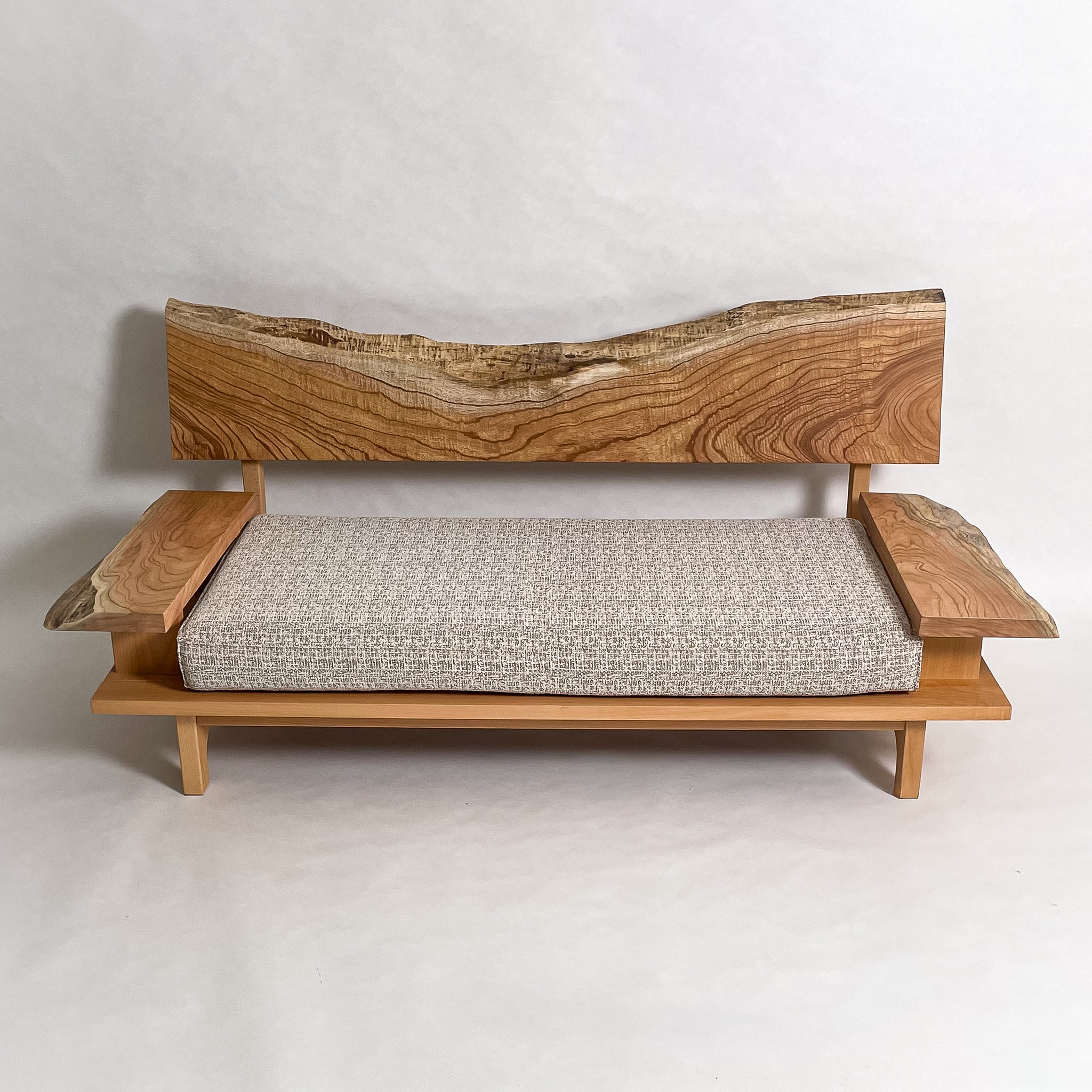 センダン 無垢材 一枚板ソファ 2人掛け 横 クッションなし
