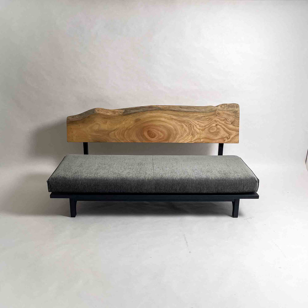 楠 木フレーム 一枚板ソファ 3人掛け 横 クッションなし