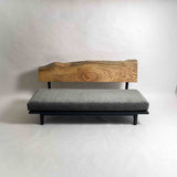 楠 木フレーム 一枚板ソファ 3人掛け 横 クッションなし