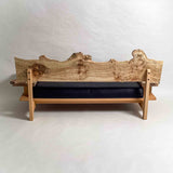 ポプラ 高級 一枚板ソファ 1人掛け 背面 クッションあり