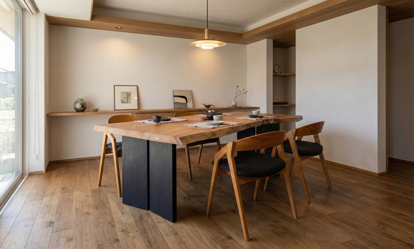 欅が空間の核になるダイニングイメージ